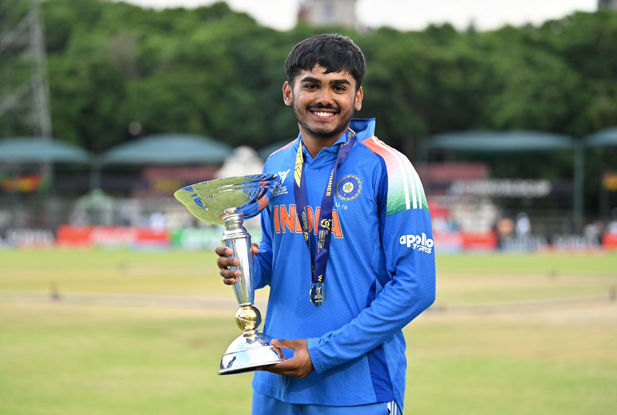 IndianCricNews's tweet photo. Champions! 🇮🇳 🏆
#TeamIndia #U19WorldCup2026 #U19CWC #U19WC2026 https://t.co/7geUKUuut4