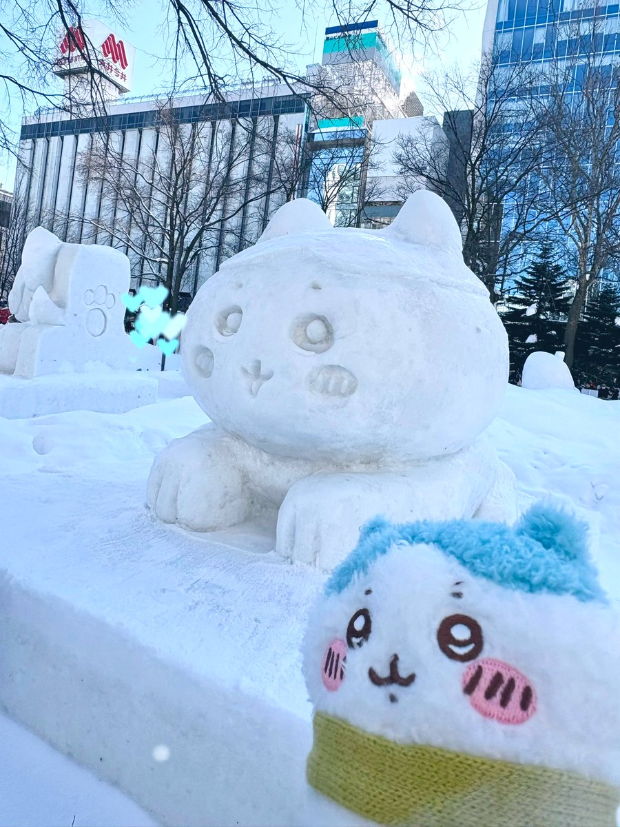 Shira8ware_930's tweet photo. 市民雪像のハチワレも、クオリティーが秀逸すぎて可愛かった！❄️
どこから見ても愛しいうちの推し🐱

#さっぽろ雪まつり2026 https://t.co/cTMWTMwI2S