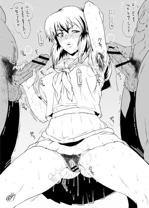 昭和のビニ本ライクなうわキツスタイルの少佐さん。
前に描いた落描きを下書きに今日の練習 