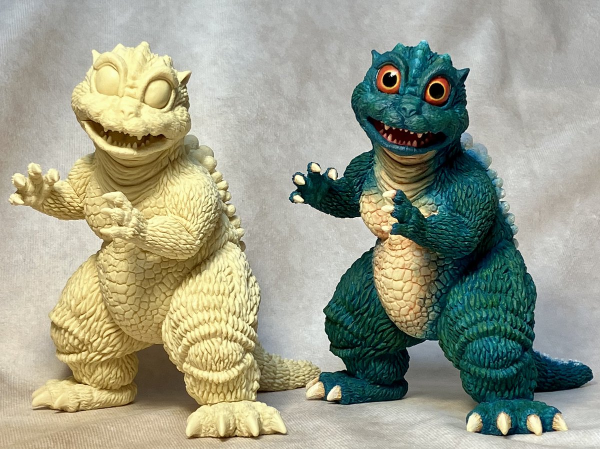 今回のワンフェス2026冬で再販するリトルゴジラですが、当日は僕の塗装