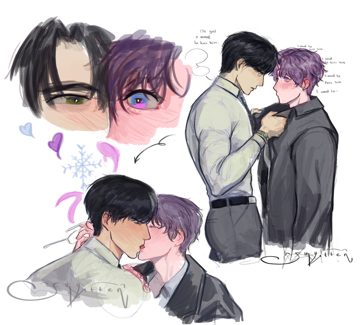 yeah uh i just doodled smth and ended with this

#fishsnow #snowfish