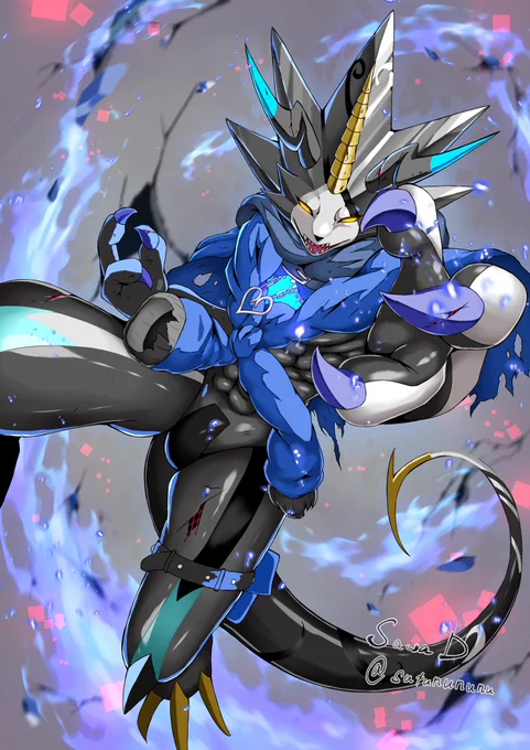Skebにてリクエスト、ありがとうございました! ご依頼者様のOCグルスガンマモン #Digimon #デジモン
