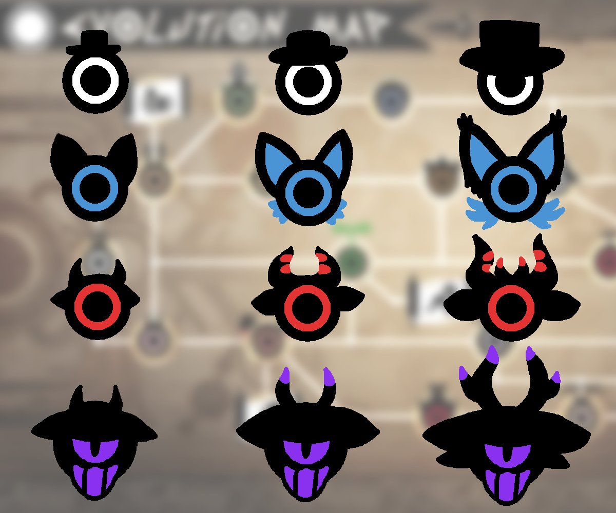 hey chat
up until this point i've been drawing rarepons in their level 5 form
today i decided to draw full evolution lines of me, <a href="/wulfyloo/">Nova💫</a>, <a href="/d3ng3n/">Dengen</a>, and <a href="/ItzMowi/">Mori</a>
obviously there's gonna be a part 2 sometime soon
#patapon