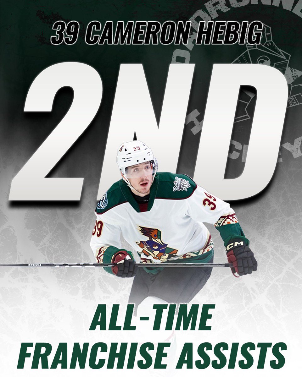 RoadrunnersAHL's tweet image. Cameron Hebig now has the 2nd most assists in franchise history! CONGRATS, CAM!