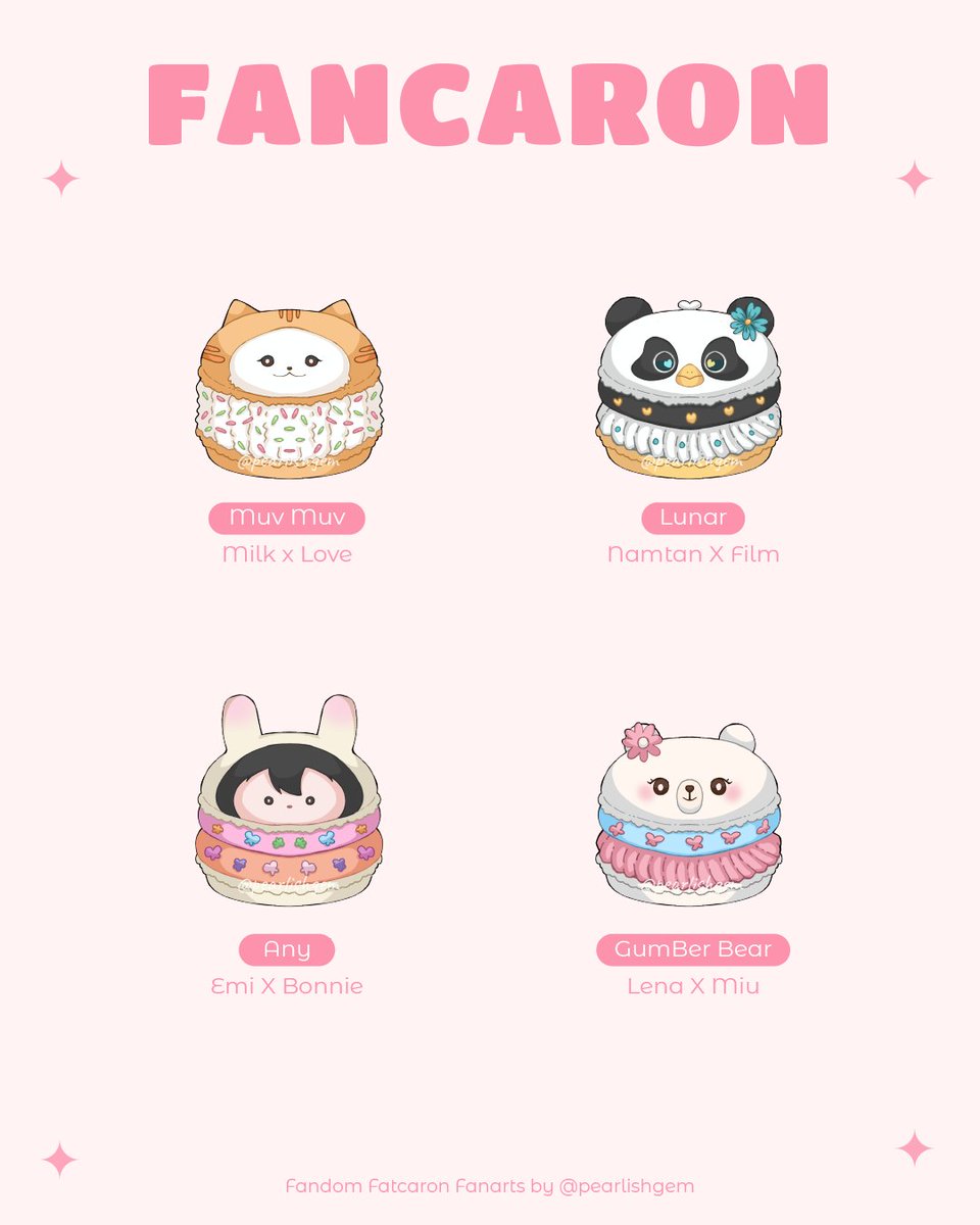 Macaron? Fatcaron? Fandom? 🤔🤔🤔

It’s FANCARON!! 🍪✨
A sweet mix of fandom mascots and fat macarons,extra cute, extra fun  🥰🥰🥰
Don’t forget to check the menu and read each item’s description below 🤎🤎🤎

#GMMTV #GMMTVMASCOT #domunditv  #domunditvmascot #LenaMiu
