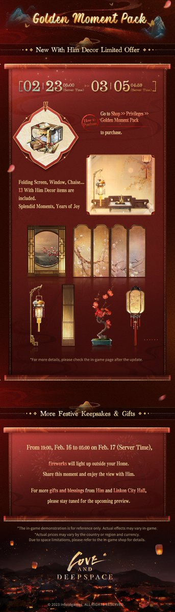 Fortune abounds, good luck follows. Get ready to share the festive moments with him!
The main interface, Home Furniture, With Him Decor... Enjoy the lively, festive atmosphere and spend joyful moments with him!
🪐Official Discord: discord.gg/aGFPky4snx

💫Fest Silverbay: