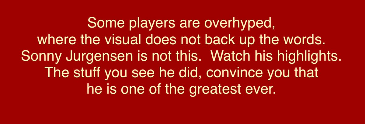 RiggoFan44's tweet photo. Sonny Jurgensen- One of the greatest ever.  The video highlights prove it, and convince you that the words of Sonny’s greatness are absolutely correct. https://t.co/IcWOM99z1U