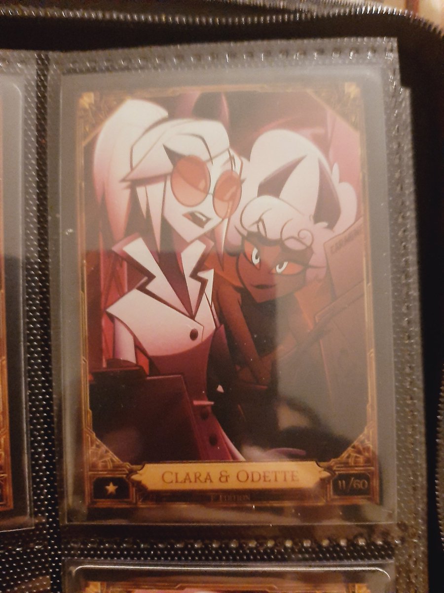 My notable pulls I got from my 20 packs!

I got my babies! Now safe in my binder!
#HazbinHotelOdette #HazbinHotelClara