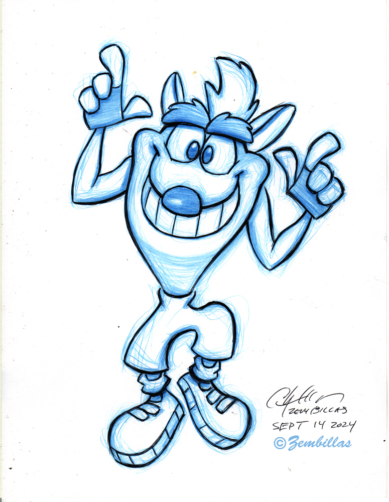 In Sept 2024 I did a commission that got me rolling into a drawing phase of Crash and Spyro. I sold this one but kept the rest. They are blue pencil / black line. I'd like to do more of this as a fund raiser for my school. Your comments and input would be helpful. #CrashBandicoot