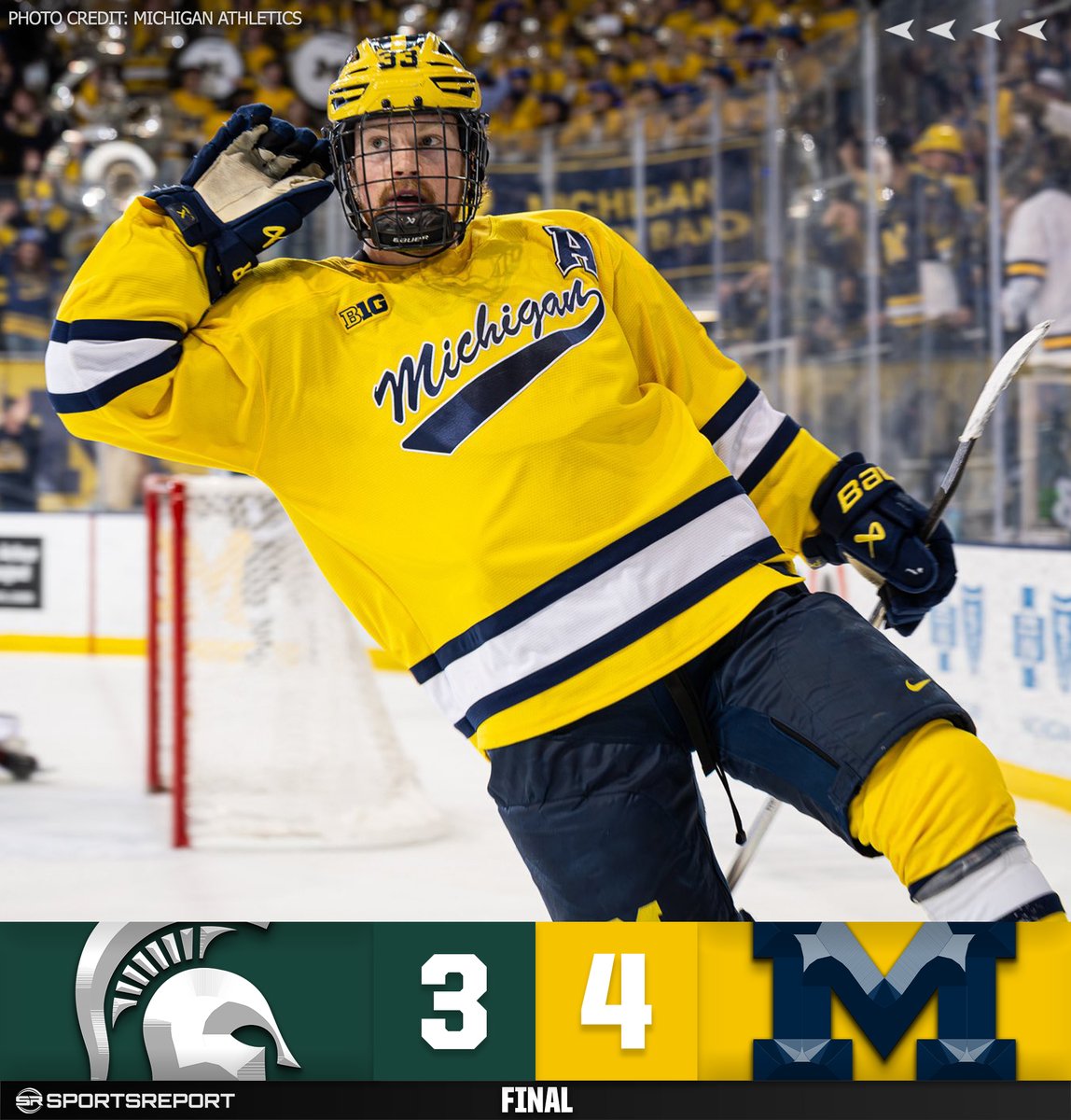 SRWolverines's tweet photo. WOLVERINES WIN!!! #1 Michigan rallies to beat Michigan State in OT!! https://t.co/MawaGs6IHL