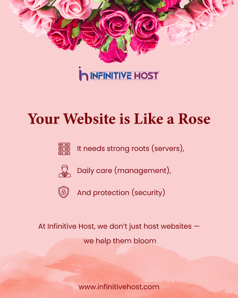 Every bloom needs care.
Every website needs strong hosting. 🌹
Grow with Infinitive Host.
.
Join Our Whatsapp Channel for Weekly Updates -
whatsapp.com/channel/0029Va…
.
#BusinessGrowth #EntrepreneurLife #AwardWinner #BusinessSuccess #InspirationDaily #ClientLove #StartupJourney