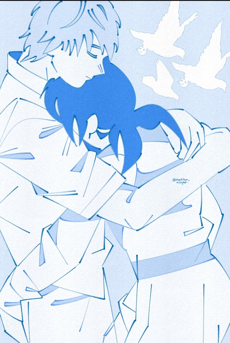 nadiaa_aisyah's tweet image. i just want to draw them hugging but too lazy to fully render it #asaden