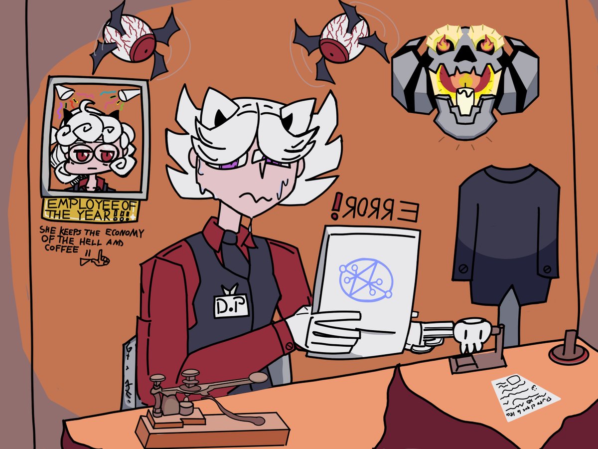 A drawing of my OC that I think I improved without doing almost anything xd
With and without sunglasses
#Helltaker #Helltakerfanart #HelltakerOC