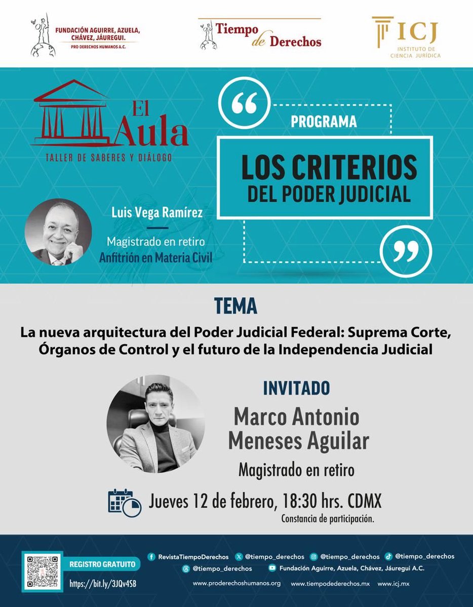 🚨La pregunta no es si cambió el sistema judicial, sino quién lo está conduciendo ahora.

En Los Criterios del Poder Judicial, <a href="/Tiempo_derechos/">Tiempo de Derechos</a> <a href="/ICJmexico/">ICJ México</a> <a href="/Fundacion_AACJ/">Fundación Aguirre, Azuela, Chávez, Jáuregui.</a> analizamos:

“La nueva arquitectura del Poder Judicial Federal: Suprema Corte, órganos de control y el futuro