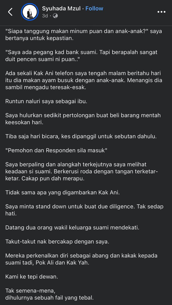 kongsiviralje's tweet photo. KISAH BENAR : “Di Sebalik Air Mata, Tersimpan Sebuah Pengkhianatan.”

Seorang peguam membantu seorang isteri (Kak Ani) dalam kes cerai takliq. Kak Ani mendakwa suaminya meninggalkan keluarga, tidak bertanggungjawab, dan mereka hidup susah sehingga terpaksa makan ayam busuk. https://t.co/OUNEl6Hd4k