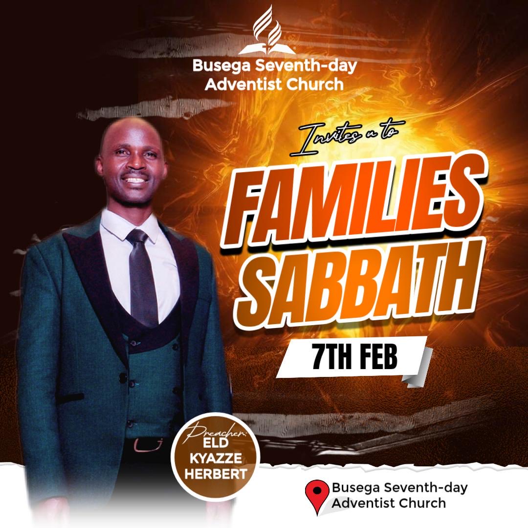 #Busega SDA Church Update.
Join us today, February 7th, 2026, to Families Sabbath! Our speaker for the day is Elder Kyazze Herbert. You're all welcome!