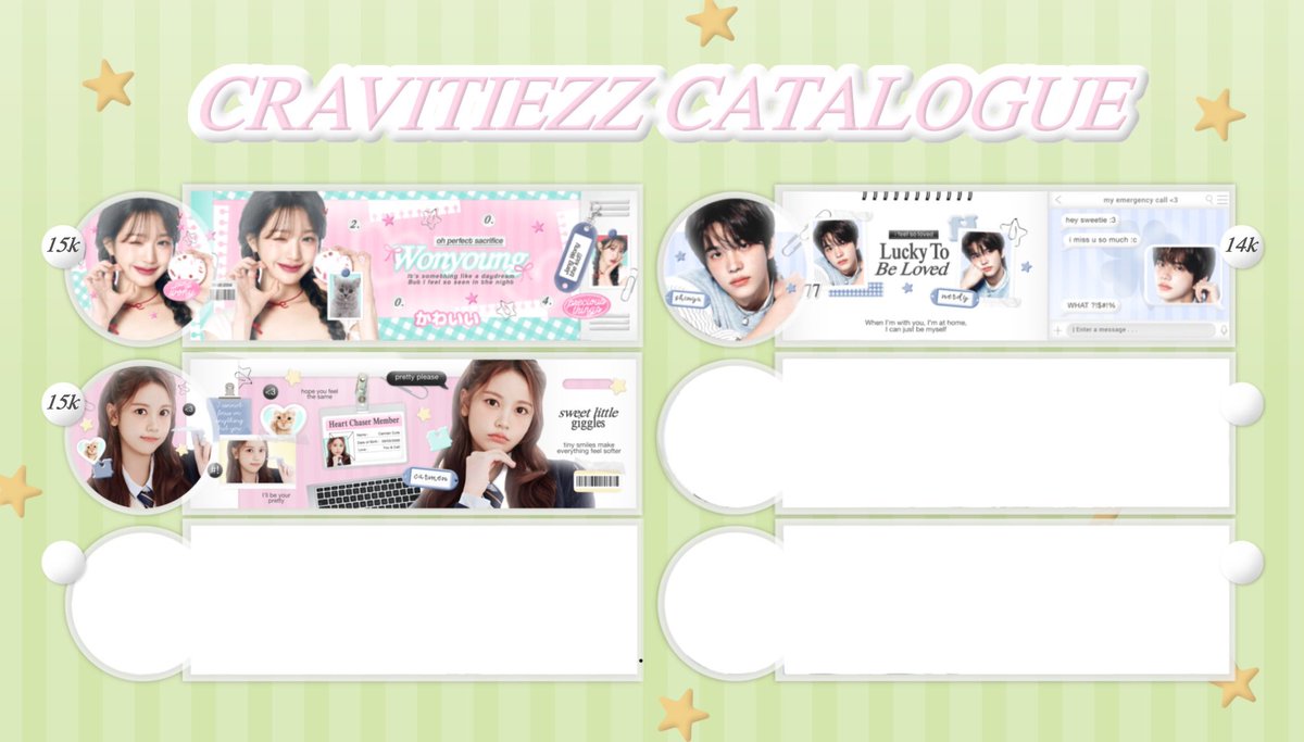 cravitiezz's tweet photo. help repost please? thank u 💗

haloo semuaanyaa! aku kembali open layout by request yaa untuk semua catalog ku yang ada di bawah ini!

🗓️ : start from now
💭 : order by dm

untuk catalog &amp; form lengkapnya ada dibawah yaa thank u :D
#zonauang #zonaba https://t.co/DVo1qUjWIV