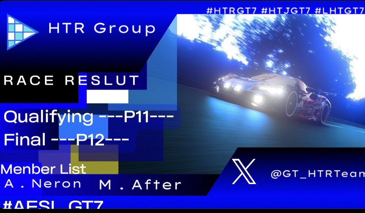 [🏁🟦RACE RESLUT🟦🏁] ------ #AESL_GT7 2025-26 Rd.4------ 4 After ...