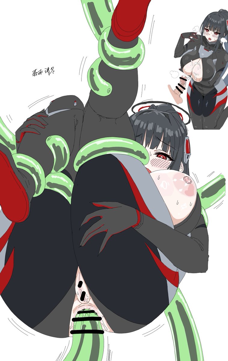 臨戦スーツのおっぱいがあつあつになった調月リオと捕まっちゃってお尻を責められるブルアカの臨戦リオ 