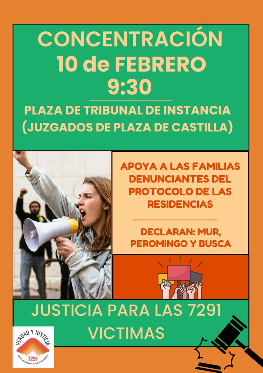 Volvemos el martes 10F a las calles, a gritar justicia por las #7291victimas. !Únete a familiares y sociedad civil! <a href="/VecinasSanidad/">Vecinas y vecinos de barrios y pueblos de Madrid</a> <a href="/_infoLibre/">infoLibre</a> <a href="/publico_es/">Público</a> <a href="/SPlazaque/">Sara Plaza Casares</a> <a href="/eldiarioes/">elDiario.es</a> <a href="/el_pais_madrid/">EL PAÍS Madrid</a> <a href="/El_Plural/">El Plural</a>