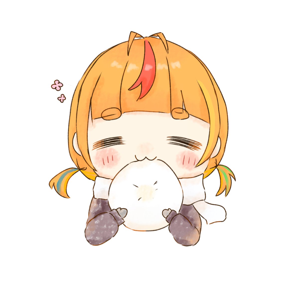 肉まんを食べるこまちゃん
#こまのえま　#ミリ創作