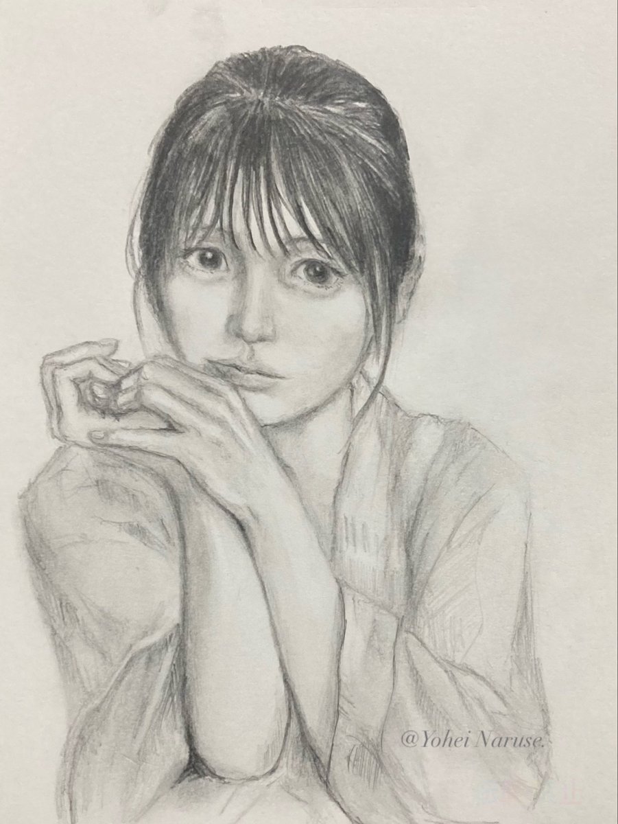 こんばんは。 2月7日土曜日、午後の一枚です。 #人物画 #鉛筆画