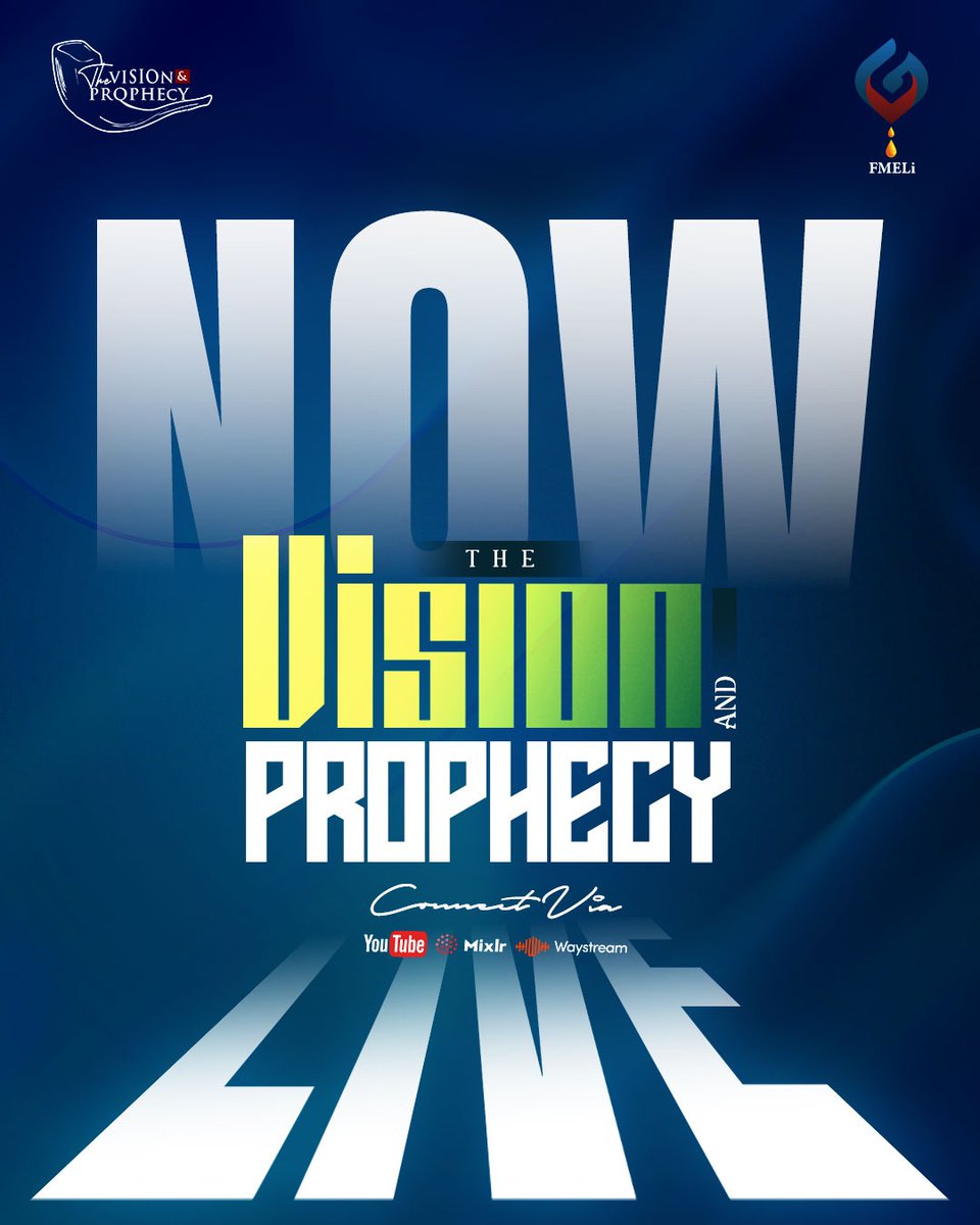 NOW LIVE

Life Campaign 2026 Prayer Meeting and The Vision and Prophecy February Edition is LIVE

Kindly connect via:
eternallife.mixlr.com OR
fmeli.org/listenlive for audio 
OR
youtube.com/eternallifeemb… for Video

#TVP
#FMELiCommunications