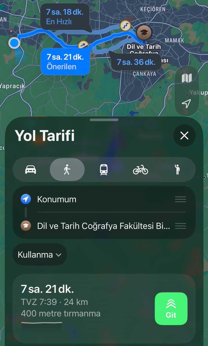 gece 1de çıksam 9 dersine yetişirim  hatta yarım saat önce gelir bir de kahve patlatırım orta bahçede