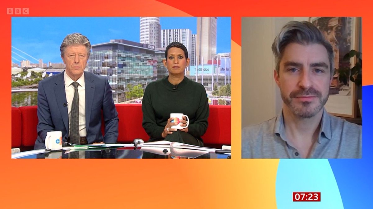 A screenshot of a BBC Breakfast interview