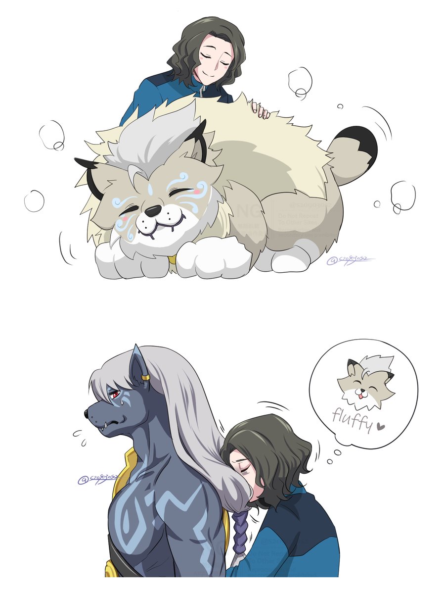 キョウさんとふわふわ

過労キョウさんはムラサメモンがクーガモンに戻る前でもモフモフしていい　早く寝て下さい
#Digimon