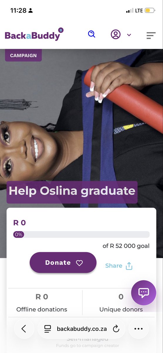 OslinaM's tweet image. Dumelang 

Please interact and share my campaign to help me graduate this year tog please 🙏🏾

backabuddy.co.za/campaign/help-…