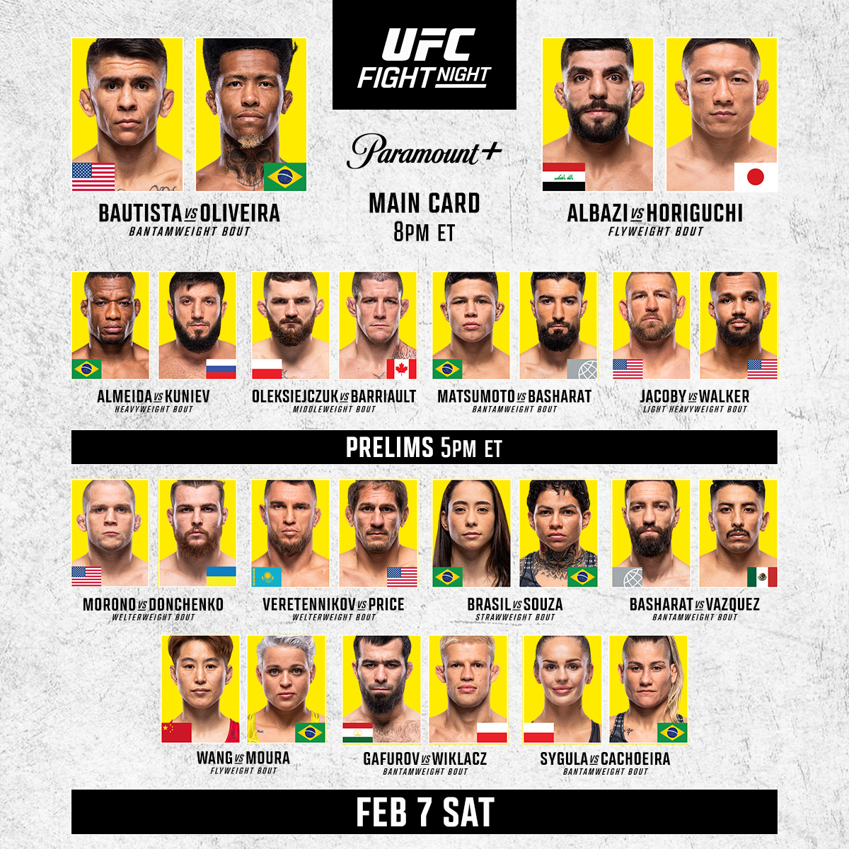 ALMOST THAT TIME 😤

Prelims 5pmET | Main Card 8pmET 

[ #UFCVegas113 LIVE on @ParamountPlus ]