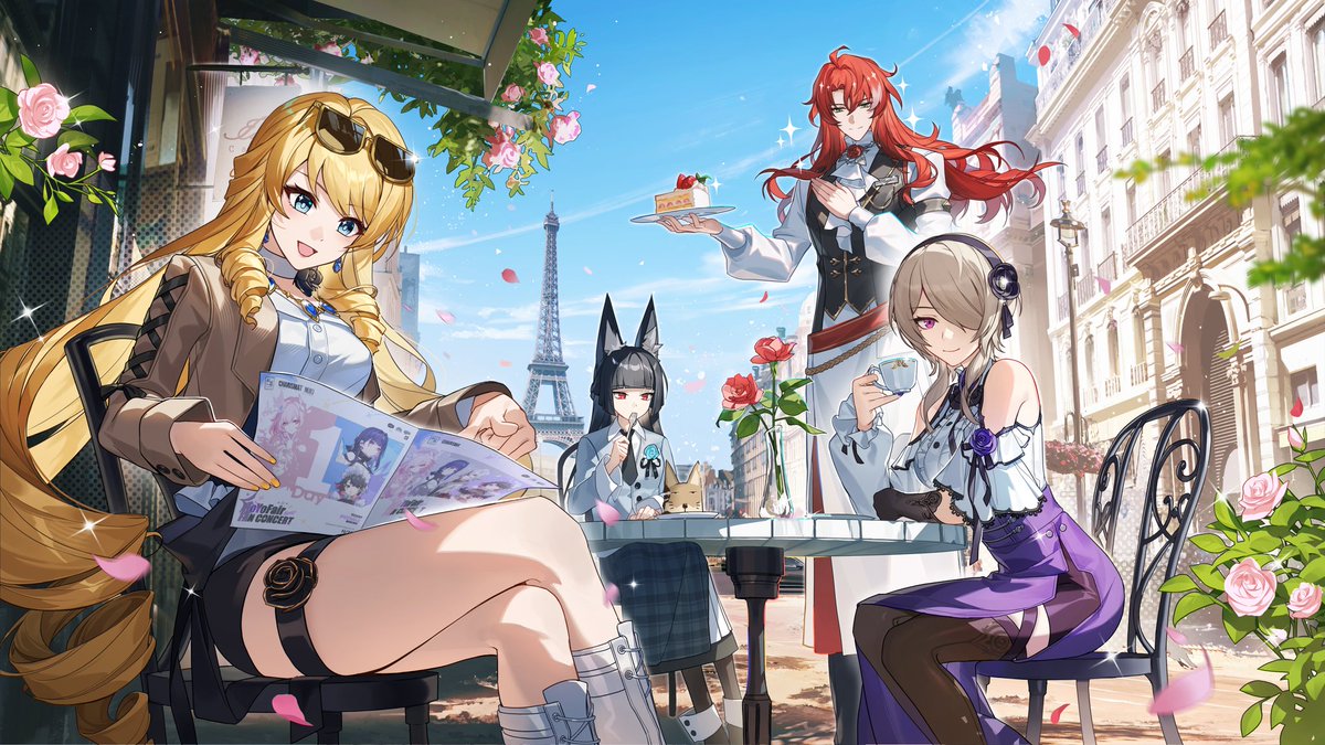 Time for some sweets and beats in Paris. 🎶🍰

I drew Argenti, Rita, Navia, and Miyabi having a coffee break in Paris, hope you enjoy the art!

See you at #HoYoFairConcert this Feb. 21st