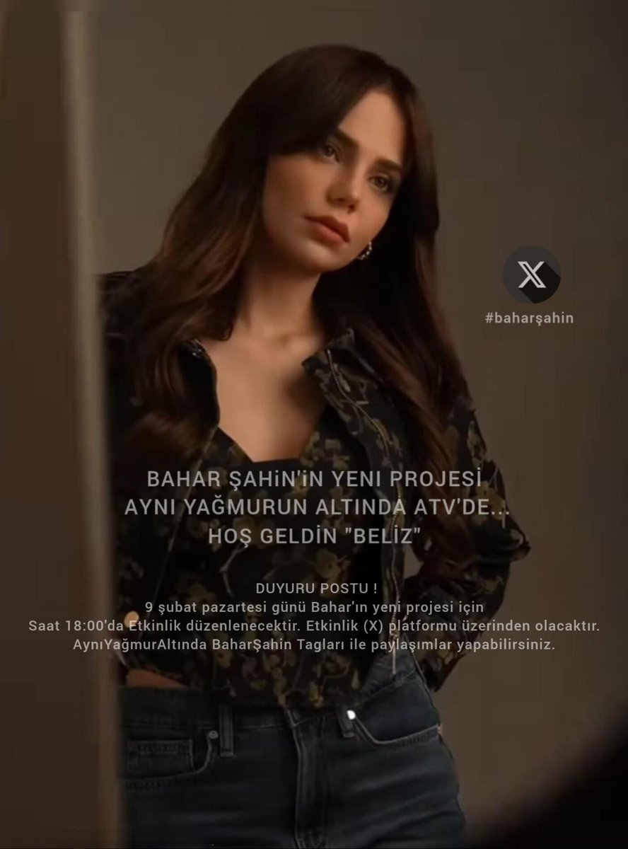 يوم الاثنين الساعه 6 بتوقيت تركيا حيكون فى  حمله لبهار ل بداية مسلسلها الجديد ❤️
#baharşahin