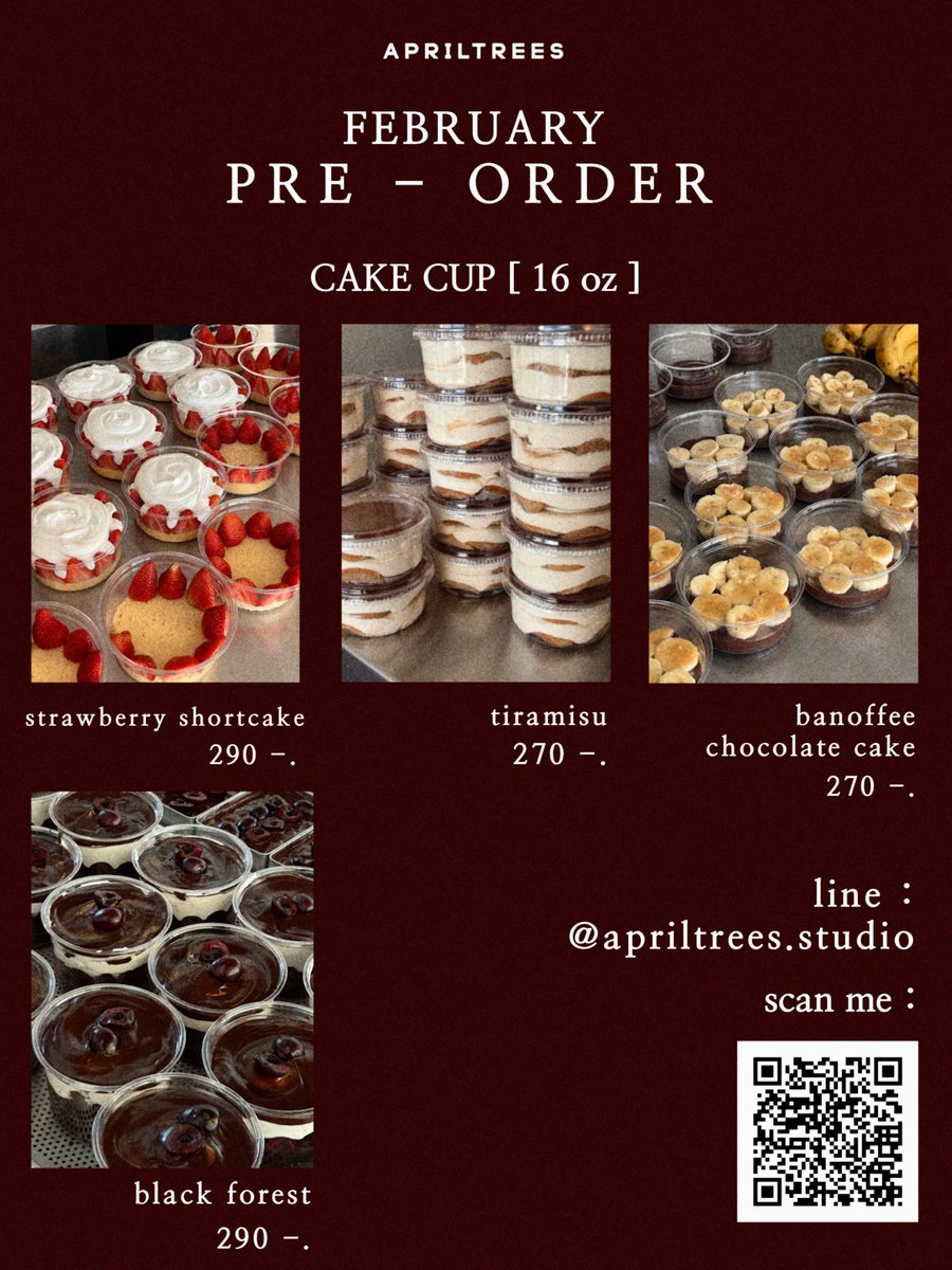 kristqiao's tweet image. PRE-ORDER 
FEBRUARY 

สำหรับเดือนแห่งความรักแบบนี้ ใครที่กำลังมองหาของขวัญ สำหรับวันวาเลนไทน์ เค้กแบบกล่อง และแบบถ้วย กลับมาแล้วนะครับ สามารถเลือกที่สะดวกรับ จะมารับเองที่สตูดิโอ เรียกไรเดอร์มารับ หรือถ้าเป็นต่างจังหวัด ก็สามารถส่ง แบบรถควบคุมอุณหภูมิได้ด้วย…
