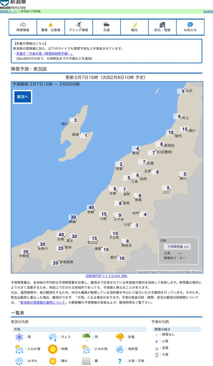 明日朝までの降雪予想ま？？？？40？？？？