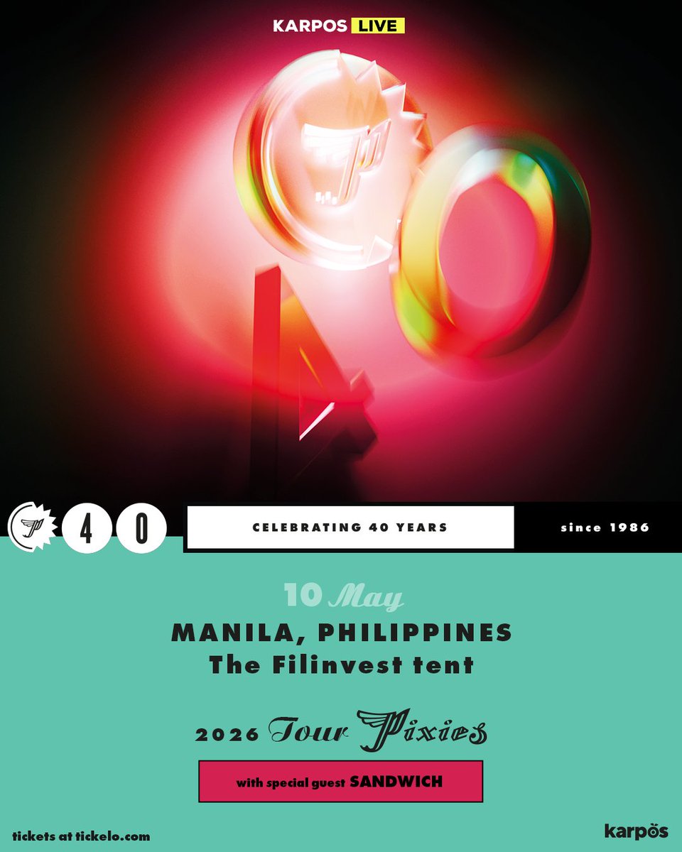 KarposLive's tweet photo. a powerful start to the night — @subsandwich joins @PIXIES in Manila as special guest!

one of the most influential bands in ph alternative rock bringing their signature creative and high-energy performances to kick off the night ⚡️

tickets at https://t.co/UZk8NjzMxv https://t.co/hXrIXgFg1I
