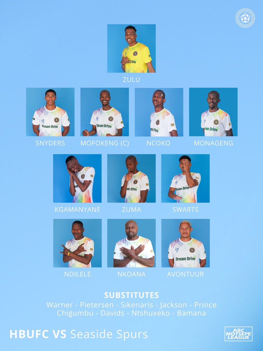 houtbayunitedfc's tweet photo. YOUR HBUFC XI
XI | Zulu, Snyders, Mofokeng (C), Ncoko, Monageng, Kgamanyane, Zuma, Swarts, Ndilele, Avontuur, Nkoana
SUBS | Warner, Pietersen, Sikenaris, Jackson, Prince, Chigumbu, Davids, Ntshuxeko, Bamana
#HBUFC | @DreamDriveSA https://t.co/6TxiDJD6c7