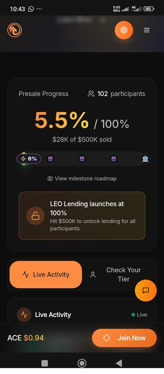 The @LeoStrategy ACE presale is making progress, hitting a milestone of 5.5%. Amazing. 

Join now at $0.94 before the price increases.

leostrategy.io/ace

#ACE #DeFi #LeoStrategy