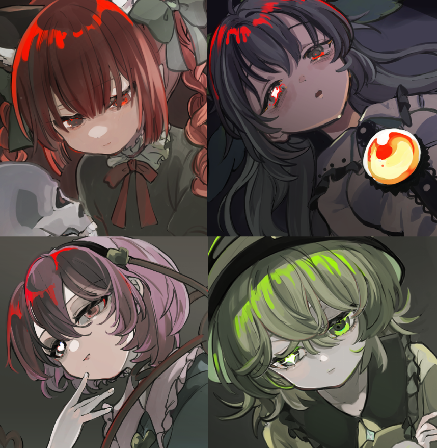 火焔猫燐 ,古明地こいし ,古明地さとり ,霊烏路空 「まとめ オフ。」|HALLジオン＠次は夏コミのイラスト