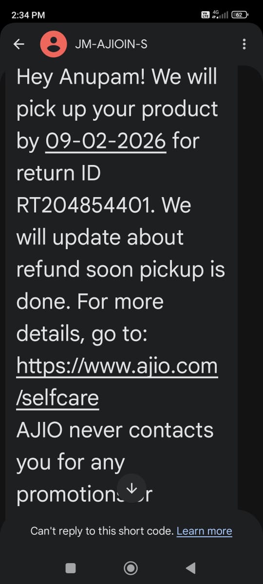 AmitKumar7127's tweet photo. @AjioCares Still you are processing refund ..

I clearly told you that, I need a replacement. Without my confirmation and any explanation you started refund. https://t.co/eOnNn52jyM