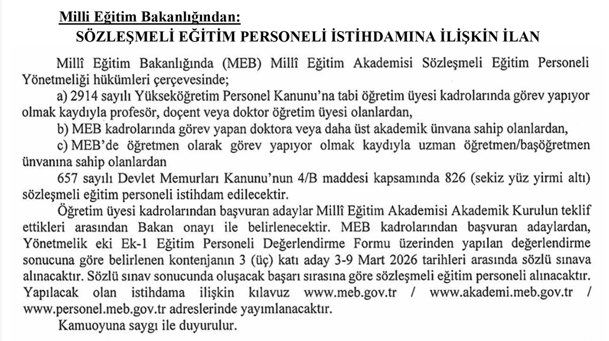 Doktoralı bir akademisyen adayı üniversitede hoca olup öğretmen yetiştirme hakkına sahip ama MEB Akademisinde hoca olamıyor. Yani hâlihazırda kadrosu olanlara yeni kadro imkânı sunuluyor. Buradaki mantığı anlayamadım. Burada iş sahibi olamayacaksak biz niye doktora yapıyoruz?