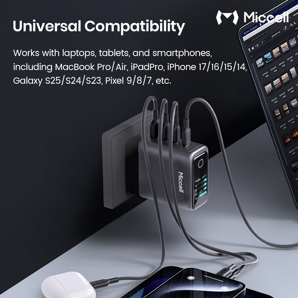 Miccelltech's tweet image. 💡Latest Innovation: T68 140W #LaptopCharger with #TFTScreen

✅Elegant, Compact, Powerful
✅Ultra-High #140W Fast Charging
✅Advanced TFT Color Display
✅4-Port Multi-Device Charging
✅Smart #Power Distribution
✅Comprehensive Safety Protection

Interested? Contact #Miccelll now