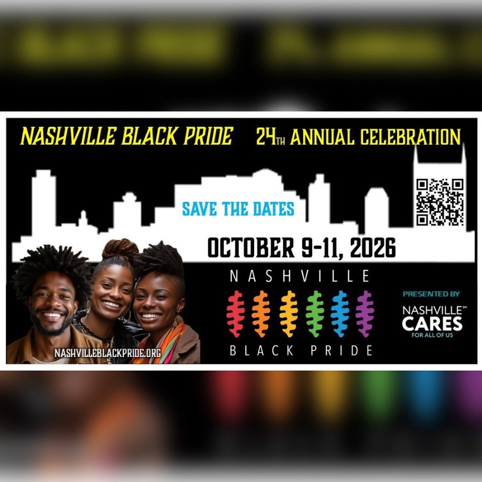 Save the Dates! Oct 9-11, 2026
24th Annual Nashville Black Pride
Stay tuned for student scholarships, volunteer and sponsorship opportunities &amp; more!