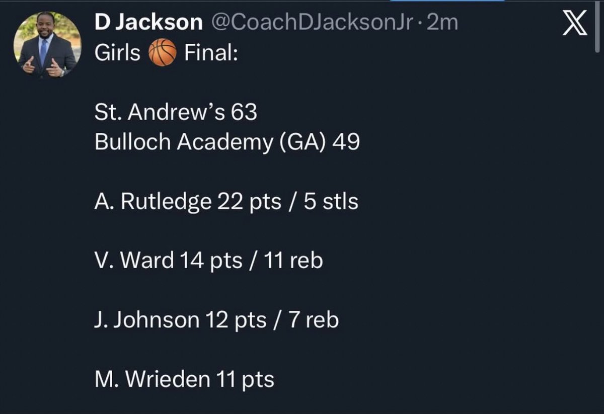 St. Andrew’s Athletics (Sports Informtion) tweet media