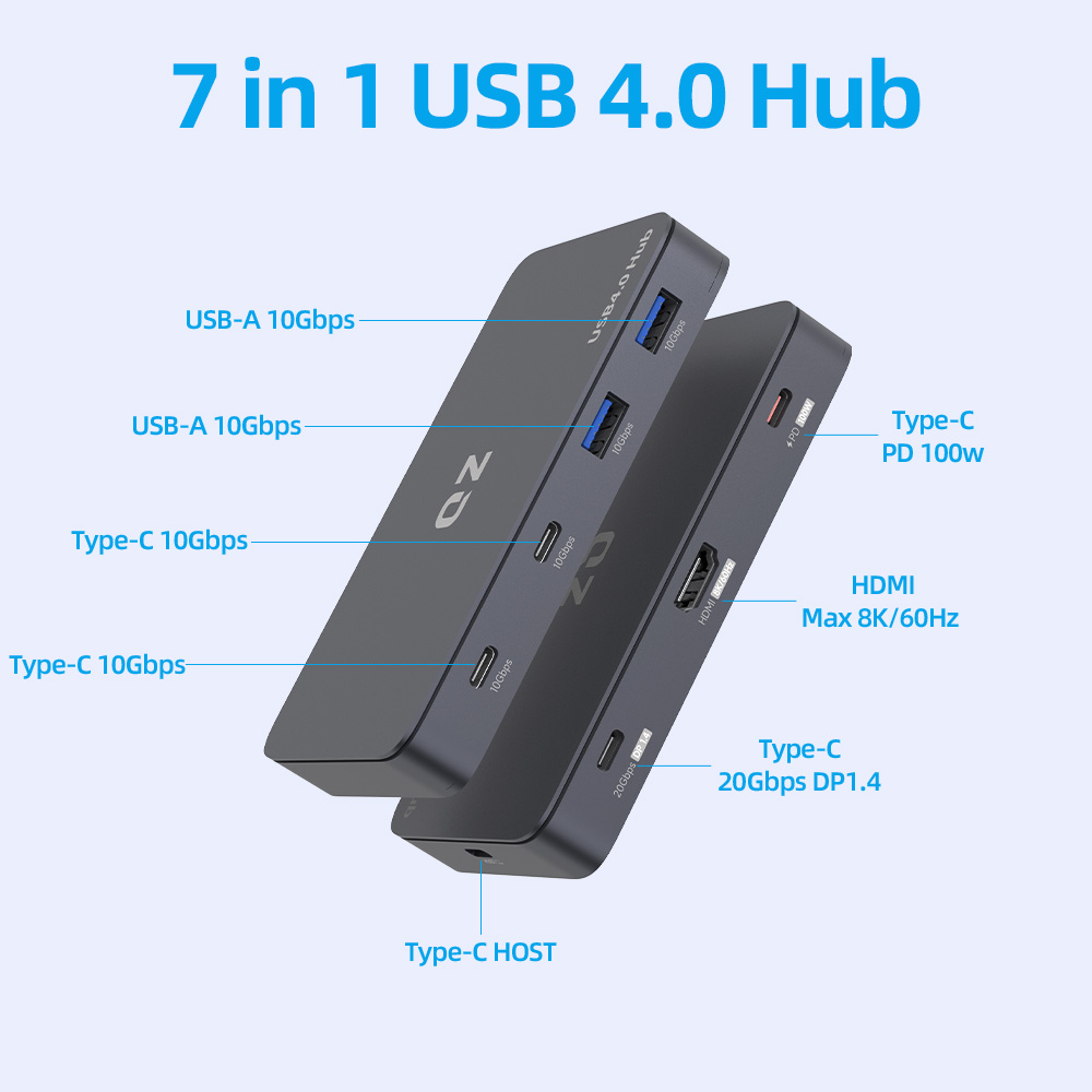 QZelectronics's tweet photo. New USB 4.0 Hub. 8K Display, 20 Gbps data, Video over Type-C, Dual Display https://t.co/ek1NG6MCxn