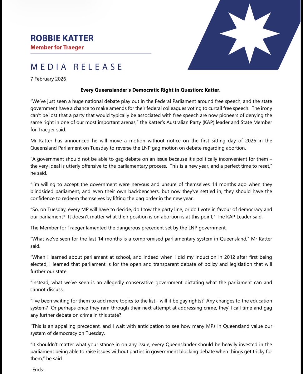 Robbie Katter MP tweet media