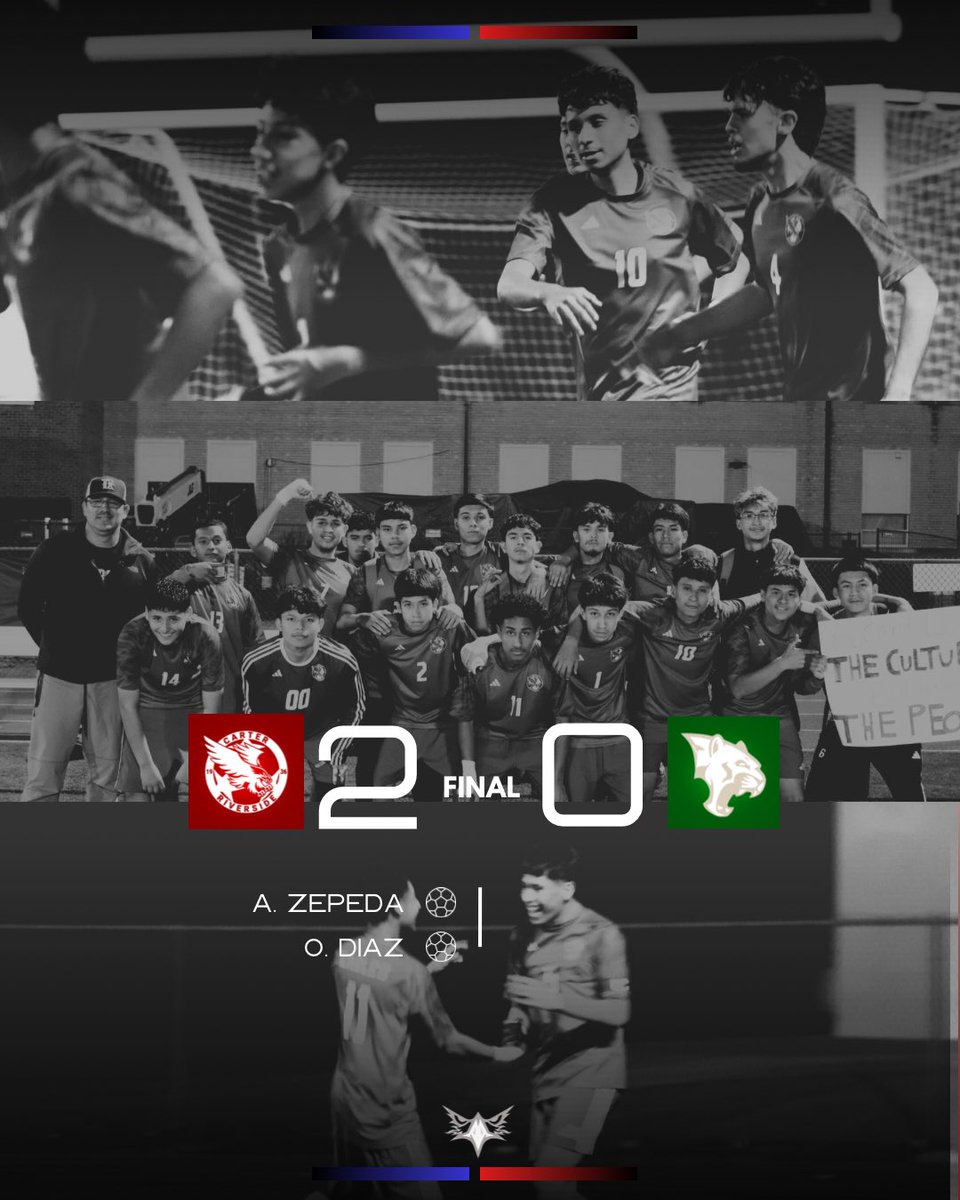 𝐀 𝐂𝐨𝐦𝐦𝐚𝐧𝐝𝐢𝐧𝐠 𝐕𝐢𝐜𝐭𝐨𝐫𝐲 𝐟𝐨𝐫 𝐭𝐡𝐞 𝐄𝐚𝐠𝐥𝐞𝐬 𝐚𝐭 𝐡𝐨𝐦𝐞
Your Carter-Riverside Eagles defeat the Western Hills Cougars 2-0.
𝙉𝙚𝙭𝙩 𝙨𝙩𝙤𝙥: 𝙀𝙖𝙨𝙩𝙚𝙧𝙣 𝙃𝙞𝙡𝙡𝙨