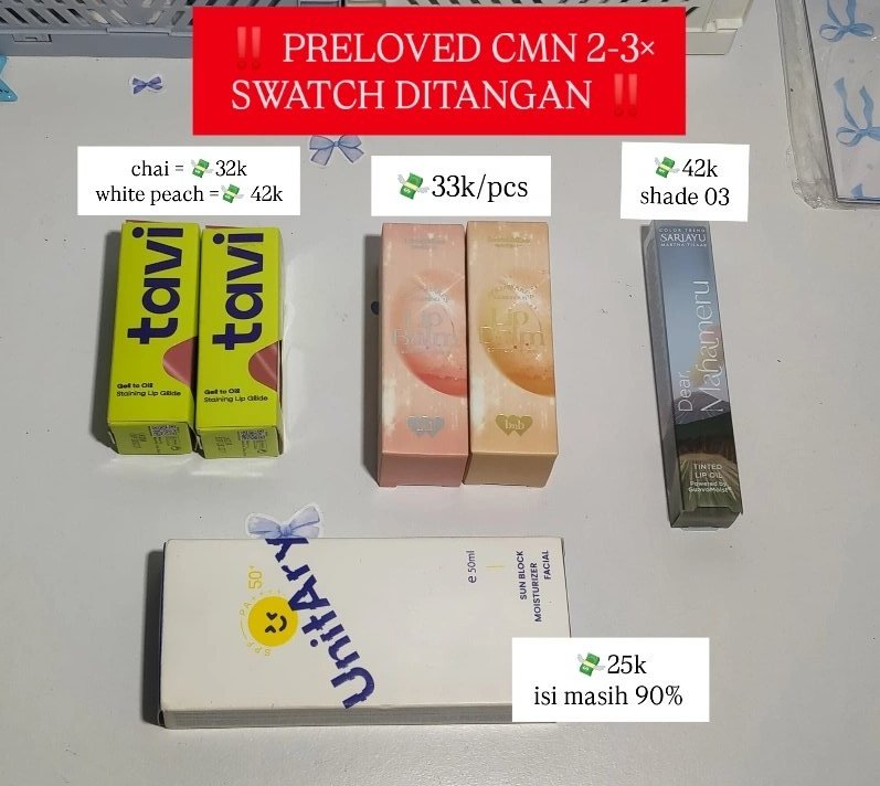 WTS SKINCARE MAKEUP NEW DAN PRELOVED 💗
- harga tertera di pict
- harga sudah include admin oren
- ‼️ untuk pl hanya swatch ditangan untuk konten
- link oren di reply
