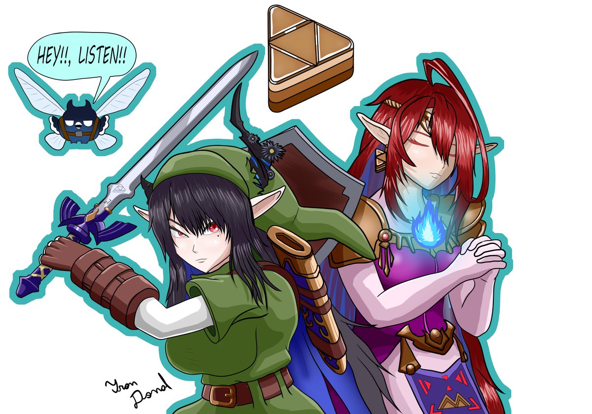 Nerissa, the heroine of time in The Legend of......... Liss..elda? #RavenCrafts #BloodflameArt #Zelda #HololiveEN